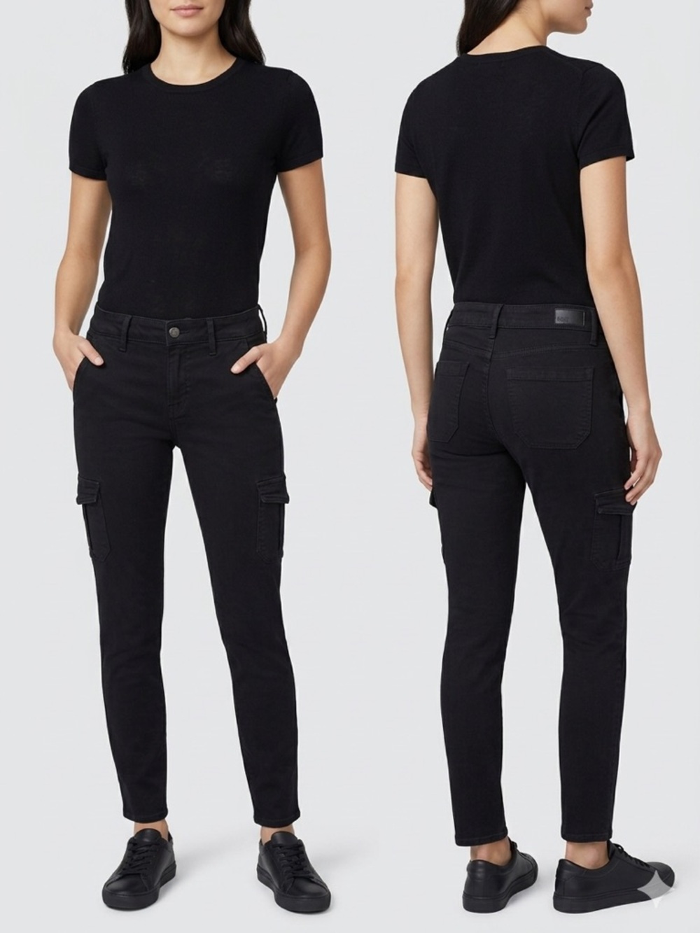 PAIGE Black Skinny Denim with Branded Patch